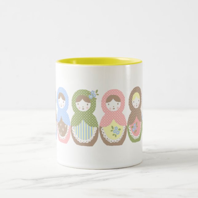 Babuschka Tasse Two-Tone Coffee Mug (Center)