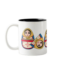Babushka Ukrainian  Nesting Dolls Coffee Mug