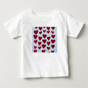 Baby 12 mos. white t-shirt with red hearts design 