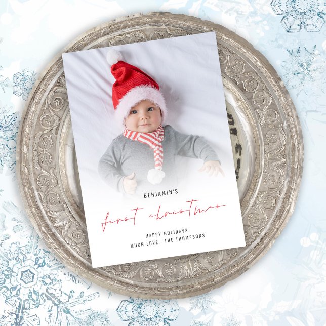 Baby 1er Noël Photo Overlay Carte de vacances (Créateur téléchargé)