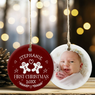 Baby 1st Christmas Holiday accent Ceramic Ornament
