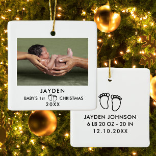 Baby 1st Christmas Photo Ceramic Ornament