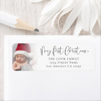 Baby 1st Christmas Photo Overlay Adresse de retour