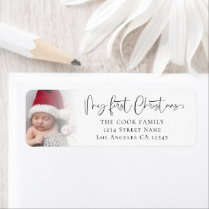 Baby 1st Christmas Photo Overlay Adresse de retour