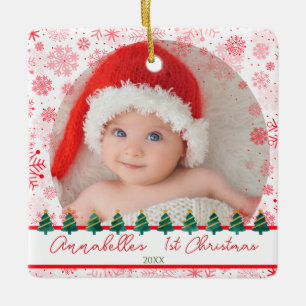 Baby 1st Christmas Snowflake Xmas Tree Ceramic Ornament