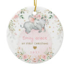Baby 1st First Christmas Dreamy Blush Elephant