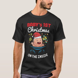Baby 1st First Christmas On The Inside Pregnancy T T-Shirt