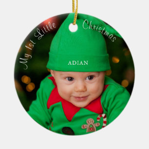 Baby 1st Little Christmas Ceramic Ornament