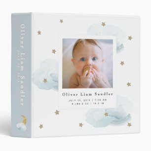 Baby 1st Year Photo Album Blue Twinkle Little Star Binder