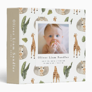 Baby 1st Year Photo Album Boho Giraffe Binder