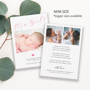 Baby 3 photo script baby girl birth announcement