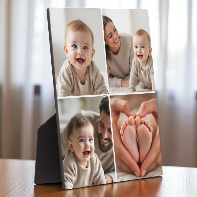 Baby 4 Photo Collage Cute Picture Instagram Plaque (Creator Uploaded)