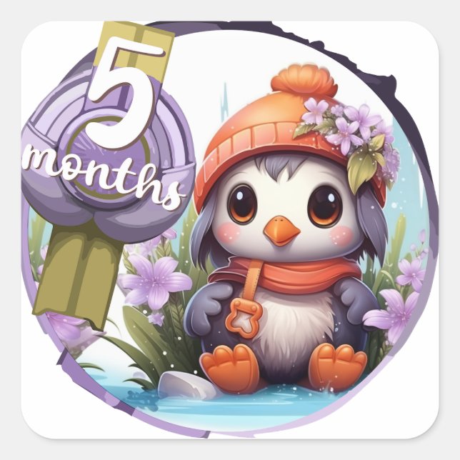 Baby - 5 months too square sticker (Front)