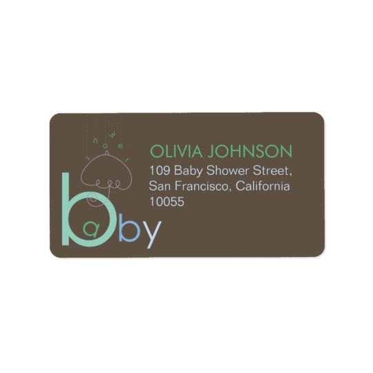 Baby "a" in B Boy Blue Cute Baby Shower Labels