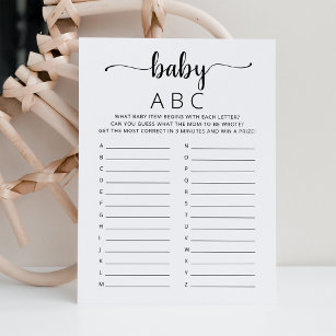 Baby ABC game Baby Shower party Alphabet game card