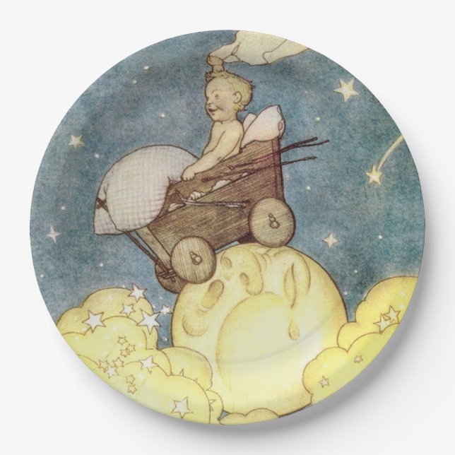 Baby Adventures with the Moon Paper Plate (Front)