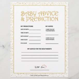 Baby Advice & Prediction [Golden Sparkles] Letterhead