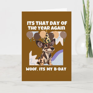 baby african dog happy b-day brown birthday card