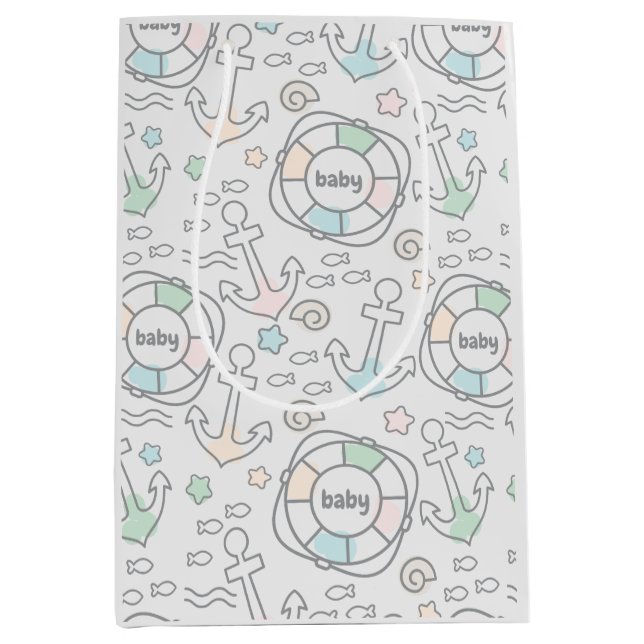 Baby Ahoy Nautical Baby Cadeau Sac (Devant)