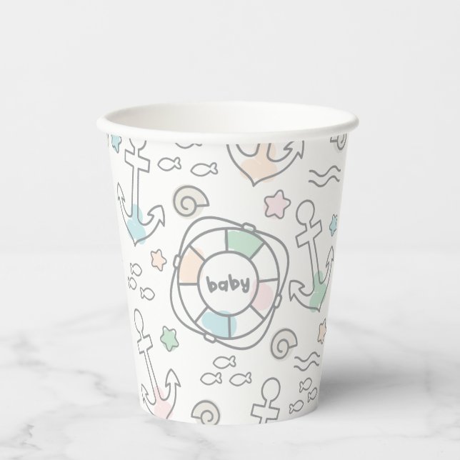 Baby Ahoy Paper Cups (Front)