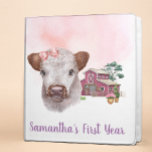 Baby Album Highland Cow farm Watercolor  Girl Binder<br><div class="desc">This design may be personalized by choosing the Edit Design option. You may also transfer onto other items. Contact me at colorflowcreations@gmail.com or use the chat option at the top of the page if you wish to have this design on another product or need assistance. See more of my designs...</div>