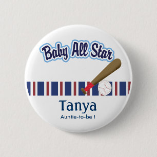 Baby All Stars Baby Shower Name Tag Button