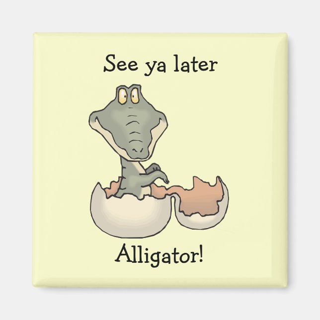 Baby Alligator Hatching from Egg Magnet (Front)