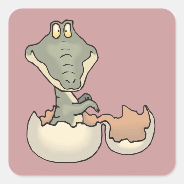 Baby Alligator Hatching from Egg Stickers (Front)