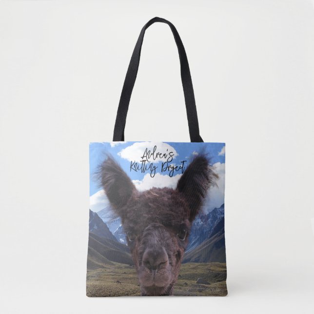 Baby Alpaca Face Mountains Knitting Bag (Front)