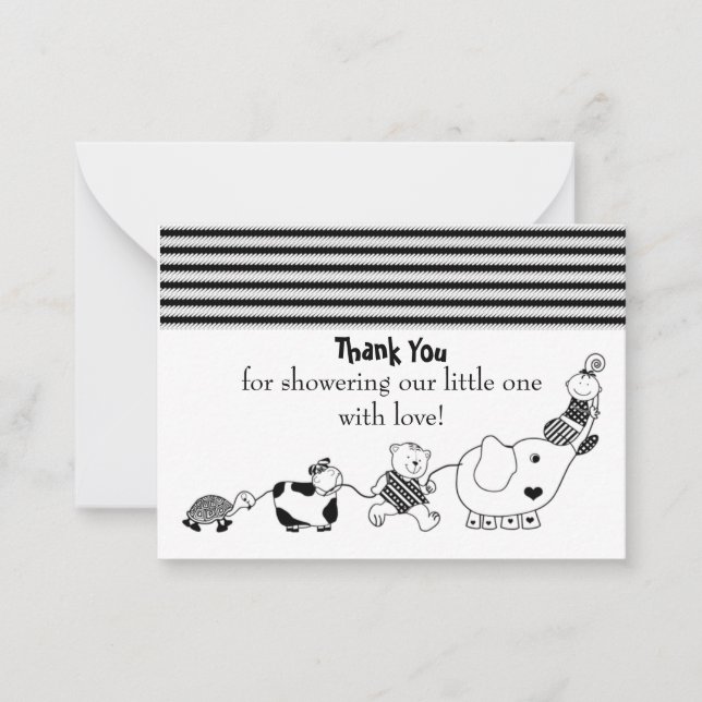 Baby And Animal Safari Thank You Card (Front)