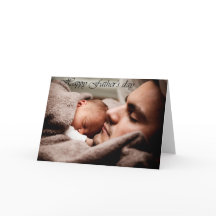 Baby and daddy happy father's day card