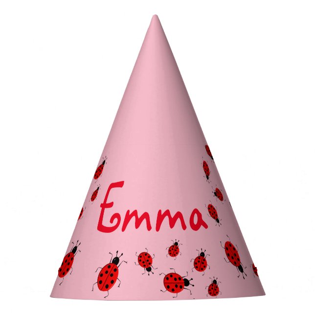 Baby and Kids, cute ladybugs, personalized Party Hat (Front)