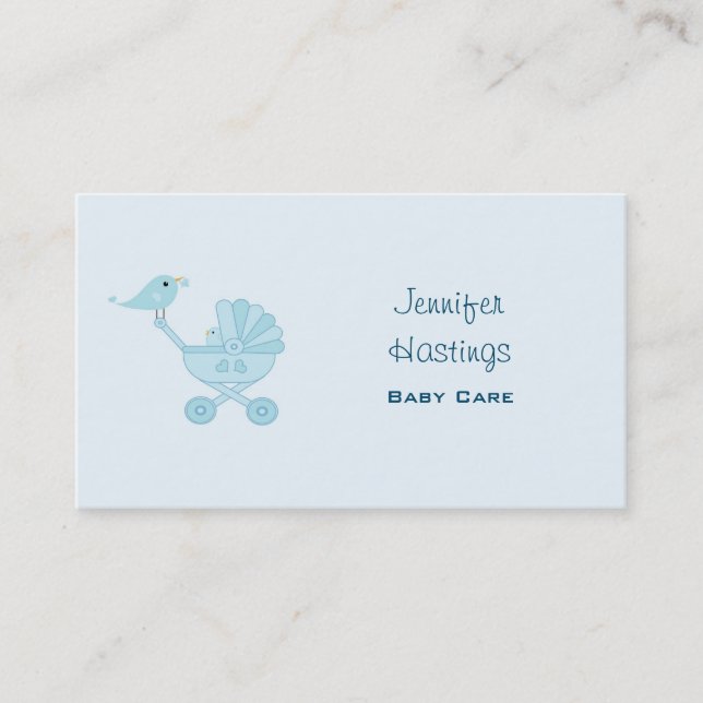 Baby and Mommy Bluebirds Calling Card (Front)