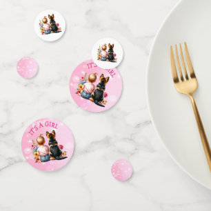 Baby and Puppy   It's a Girl Baby Shower   Confetti