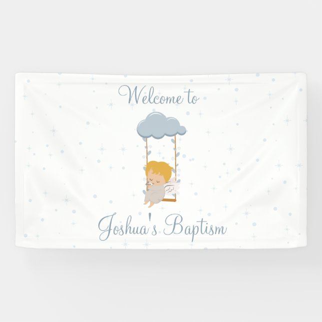 Baby Angel, Baptism Banner (Horizontal)