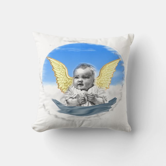 baby Angel  designs Throw Pillow (Front)