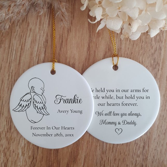 Baby Angel loss memorial Ceramic Ornament (Creator Uploaded)