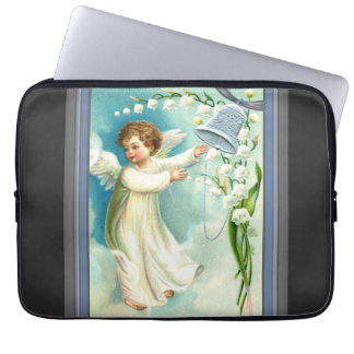 Baby Angel With Blue Bell  Laptop Sleeve