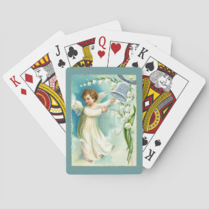 Baby Angel With Blue Bell Playing Cards
