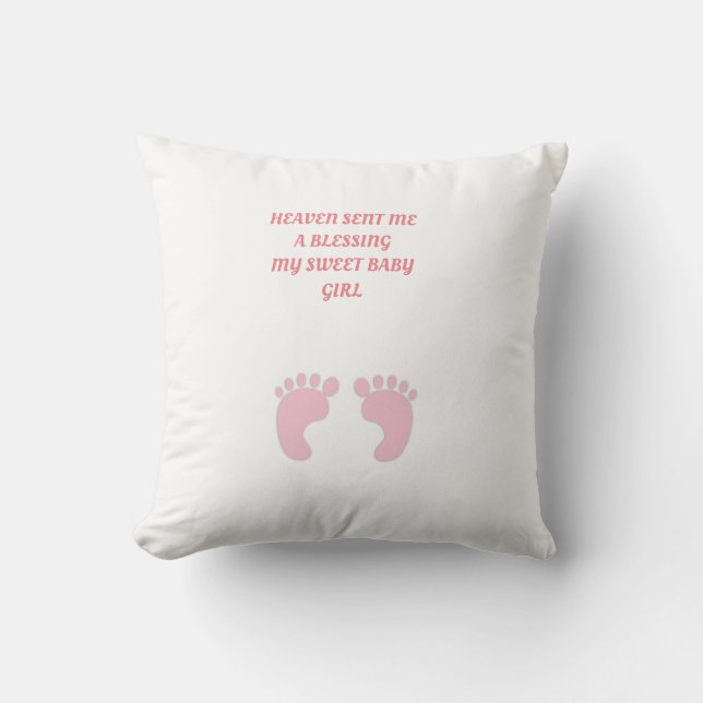 Baby Angels Heaven Sent Pillow-Girl Throw Pillow (Front)