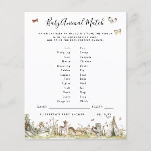Baby Animal Match Baby Shower Game