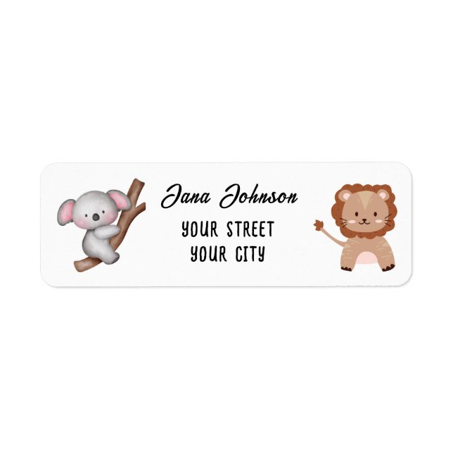 Baby Animal Return Address Label (Front)