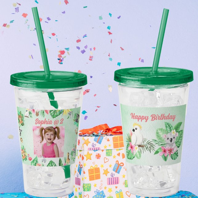 Baby Animals Acrylic Tumbler Kids Birthday Gift (Creator Uploaded)