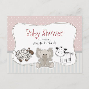Baby Animals Baby Shower Invitation Postcard