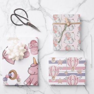 Baby Animals Baby Shower Wrapping Paper Sheet