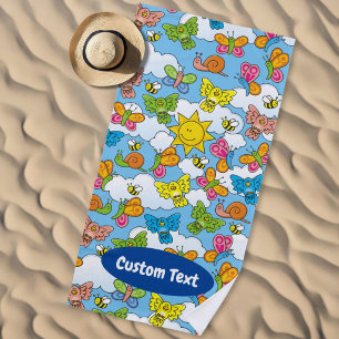Baby Animals Background Beach Towel