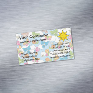 Baby Animals Background Magnetic Business Card