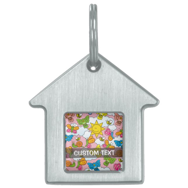 Baby Animals Background Pet ID Tag (Front)