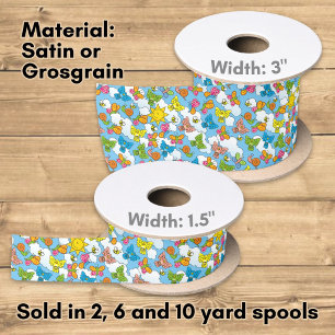 Baby Animals Background Satin Ribbon