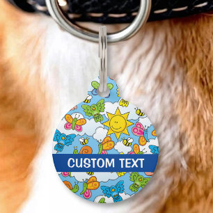 Baby Animals Background Seamless background patter Pet Tag